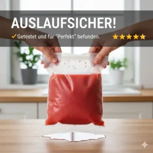 Darstellung der Dichtigkeit, wie in vielen silikonbeutel bewertungen beschrieben.