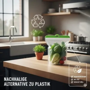 Umweltfreundlicher und wiederverwendbarer silikonbeutel 2 liter als Ersatz für Einwegplastik.