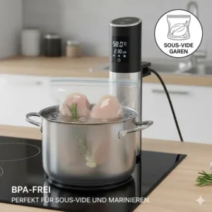 Professioneller silikonbeutel 2 liter für das Sous-Vide Garen und Marinieren von Fleisch.