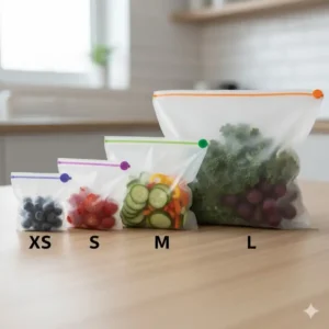 Verschiedene verfügbare Größen und Volumina im wiederverwendbare silikonbeutel test.