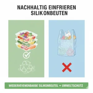 Umweltfreundliche und wiederverwendbare Silikonbeutel für einfrieren als Plastik-Alternative.