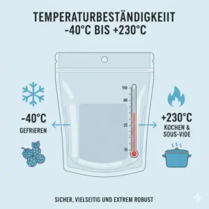 Heat resistance chart for a high quality silikonbeutel sous vide geeignet.