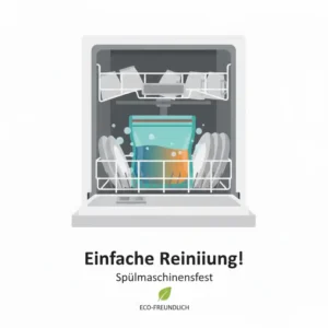 Darstellung der einfachen Reinigung der Silikonbeutel für Mikrowelle in der Spülmaschine.