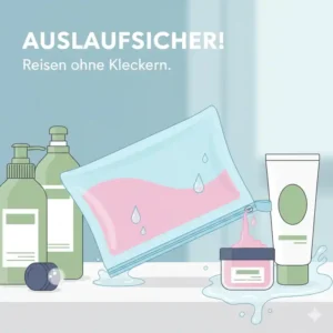 Auslaufsichere silikonbeutel für reisen zum Schutz von Kosmetik und Flüssigkeiten.