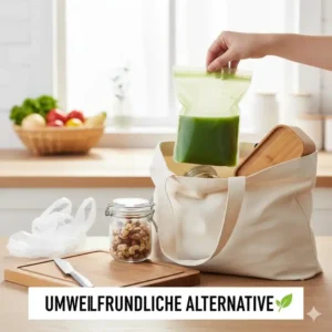 Die umweltfreundliche Alternative zu Plastik: ein wiederverwendbarer silikonbeutel für flüssigkeiten.