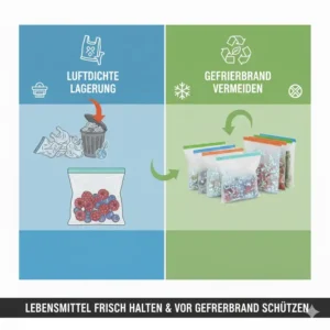Schutz vor Gefrierbrand und Erhaltung der Frische durch silikonbeutel gefrierschrank geeignet.