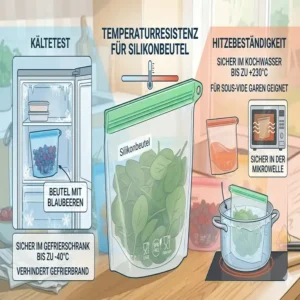 Die Hitzebeständigkeit und Kälteresistenz der lebensmittelechte silikonbeutel im Test.
