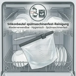 Ein hochwertige silikonbeutel im Geschirrspüler zur hygienischen und einfachen Reinigung.