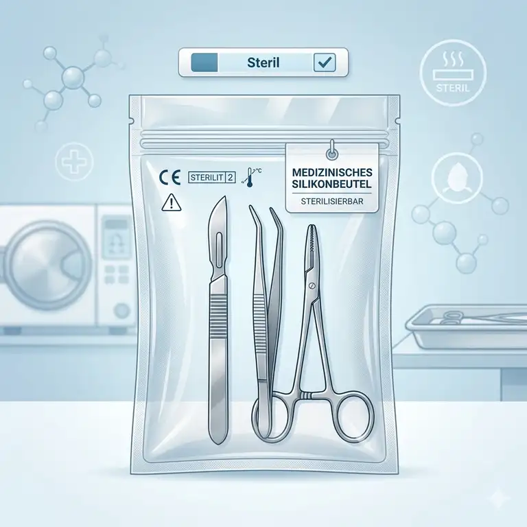 Hochwertige Sterilisationsanwendung für medizinisches silikonbeutel in der Chirurgie.
