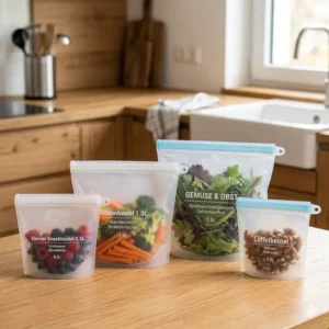 A close-up illustration demonstrating the hermetic, leak-proof seal of a quality silikonbeutel mit zip verschluss.