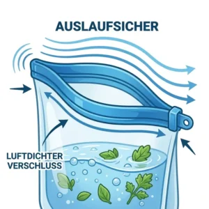 Detailansicht des luftdichten Verschlusses eines silikonbeutel langlebig für maximale Frische.