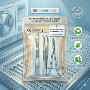 Nachhaltiges und wiederverwendbares medizinisches silikonbeutel zur Abfallreduzierung.