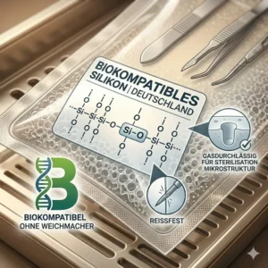 Detailansicht der Materialstruktur für ein biokompatibles medizinisches silikonbeutel.