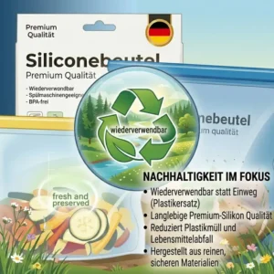 Die Reinigung der silikonbeutel premium qualität erfolgt mühelos in der Spülmaschine.