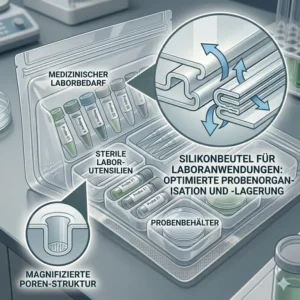 Professionelle Laboranwendung für ein medizinisches silikonbeutel bei Proben.