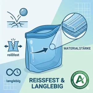 Nahaufnahme des reißfesten Materials, das silikonbeutel langlebig besonders robust macht.