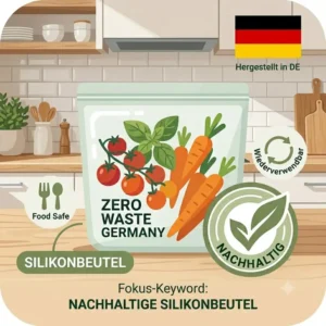 Visuelle Anleitung für die einfache Reinigung und Spülmaschinenfestigkeit von „nachhaltige silikonbeutel“ im Alltag.