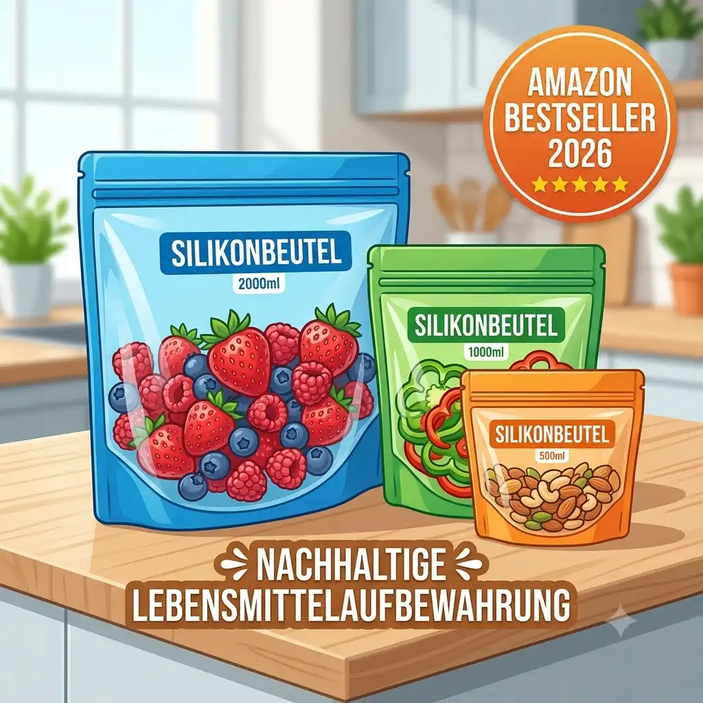 Set of high-quality, colorful silikonbeutel amazon bestseller 2026 for sustainable food storage