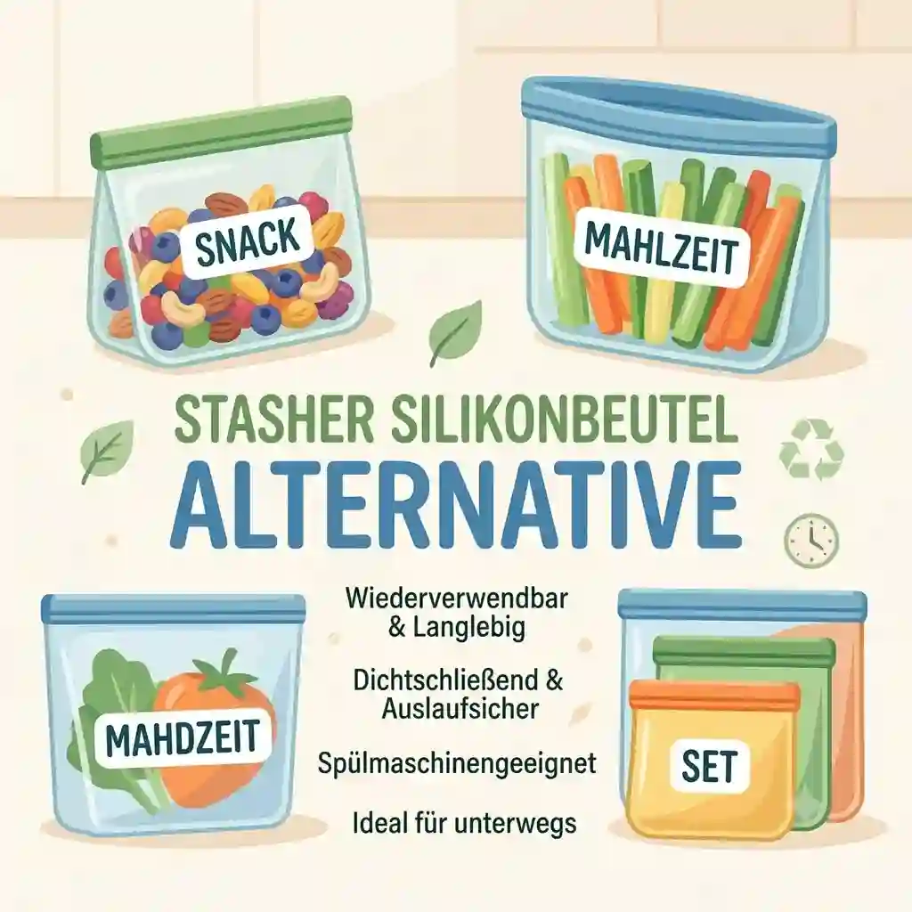 A premium collection of multi-sized reusable silicone storage bags as a complete stasher silikonbeutel alternative organized on a clean kitchen counter.