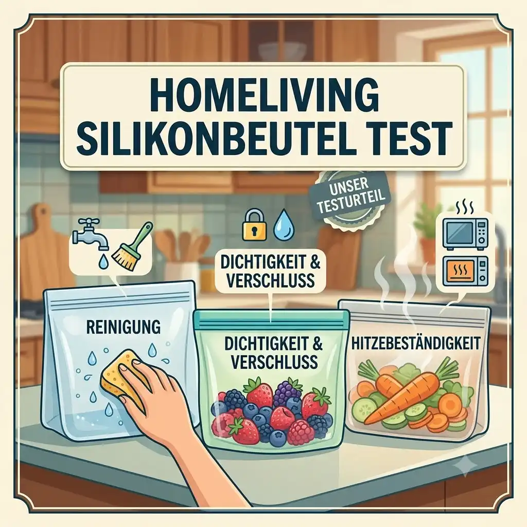 A professional review of the homeliving silikonbeutel test featuring high-quality reusable bags.