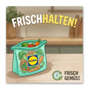 Fresh vegetables stored in a transparent silikonbeutel lidl.