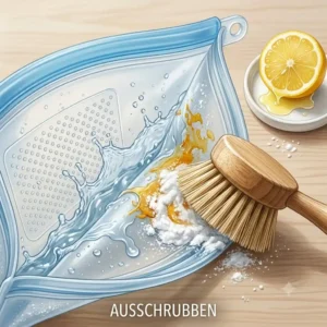 Step-by-step silikonbeutel reinigen tipps for hand washing silicone bags with mild dish soap and warm water.