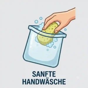 Detail of hand washing a reusable silicone food bag according to the silikonbeutel pflegeanleitung.