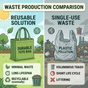 An illustration showing how zero-waste living benefits from a silikonbeutel umwelt test on daily waste reduction.