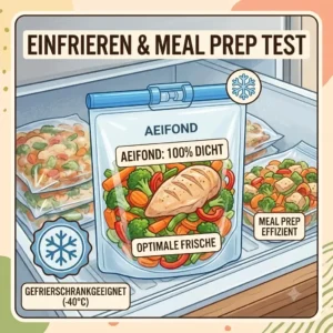 Freezer safe storage and efficient meal prep organization during the aeifond silikonbeutel test