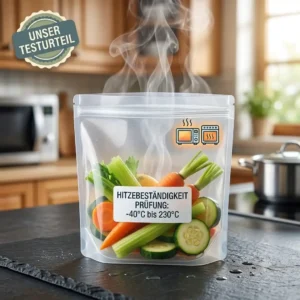 Heat resistance performance shown in the homeliving silikonbeutel test.