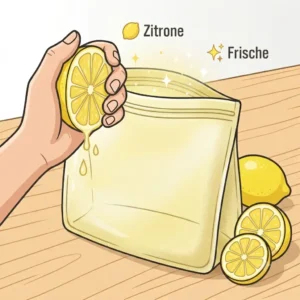 Fresh lemon juice application for silikonbeutel geruch entfernen