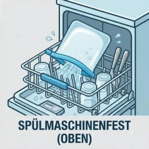 Positioning a clean bag in the dishwasher rack as guided by the silikonbeutel pflegeanleitung.
