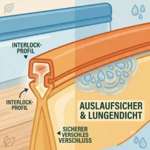 A practical demonstration graphic showing a heat-resistant stasher silikonbeutel alternative being used for safe sous-vide cooking.