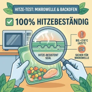 Illustration 4 for the stasher silikonbeutel test showing heat resistance in both a microwave and conventional oven