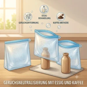 Useful silikonbeutel reinigen tipps for eliminating food odors by soaking silicone bags in a vinegar solution.