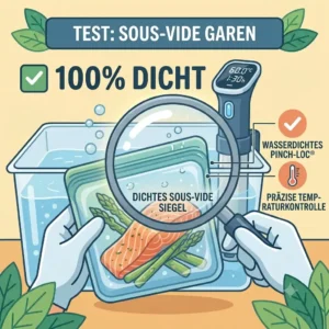 Illustration 5 for the stasher silikonbeutel test with the bag submerged for sous-vide cooking