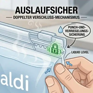 A close-up of the secure, leak-proof pinch-and-seal mechanism on a silikonbeutel aldi.