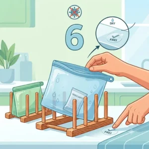 7. Checking if the bag is dishwasher safe to help silikonbeutel schimmel vermeiden.