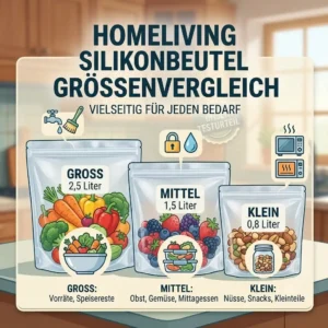 Size variety and versatility showcased in the homeliving silikonbeutel test.