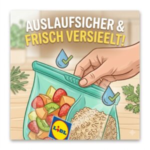 Prepared lunch transported in a leak-proof silikonbeutel lidl.