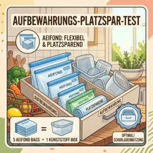 Space saving drawer storage with multiple bags and rolled items for an aeifond silikonbeutel test