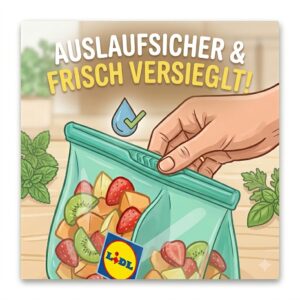 Close-up of the airtight seal on a silikonbeutel lidl.